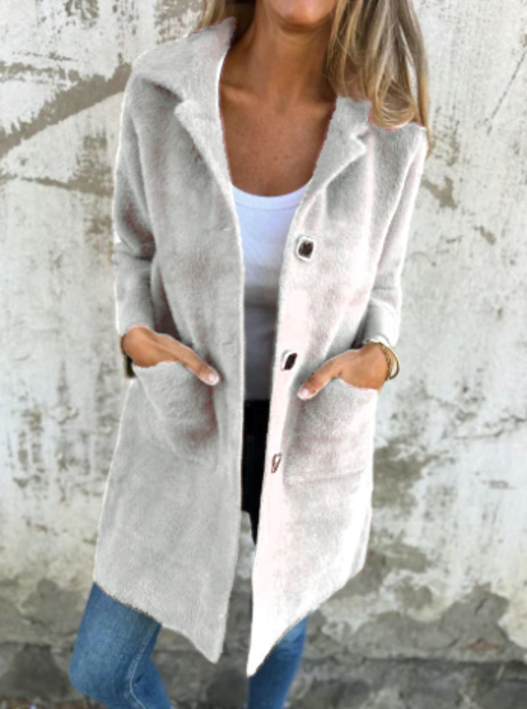 Marce™ | Manteau élégant en tissu brut