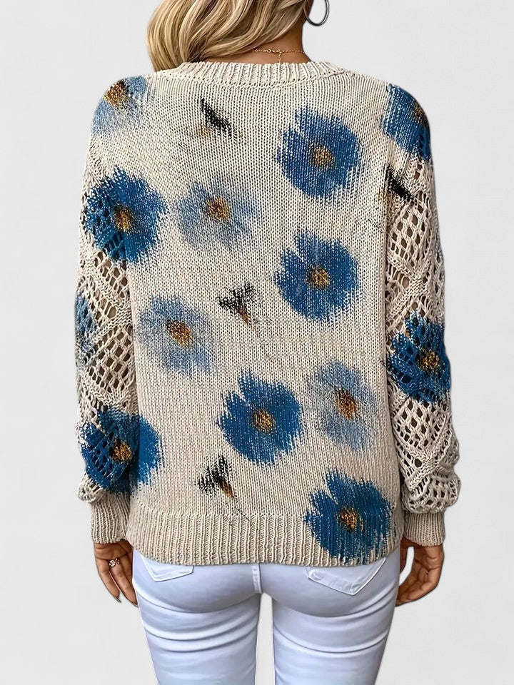 Aurélie | Pull féminin à fleurs