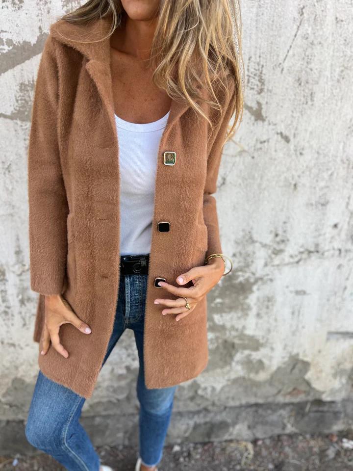 Marce™ | Manteau élégant en tissu brut