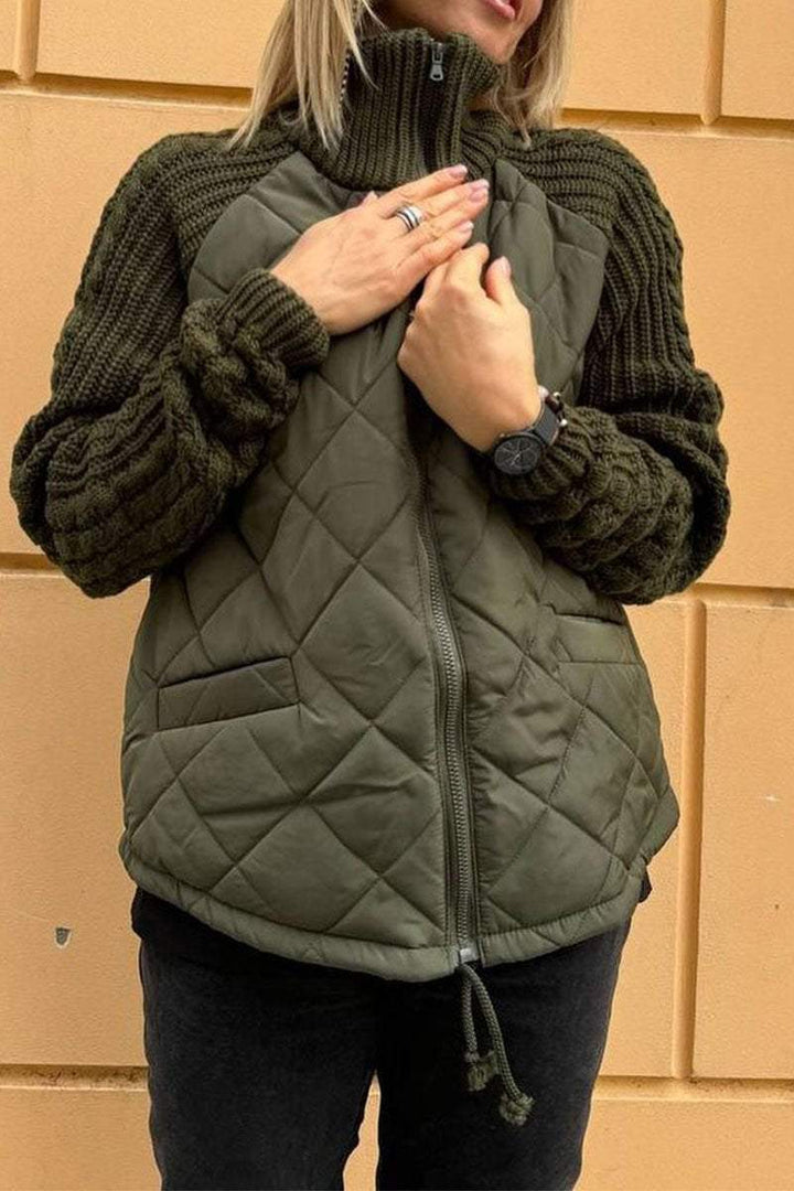 Caroline- Veste Matelassée Bicolore | Beige | Douce et Texturée