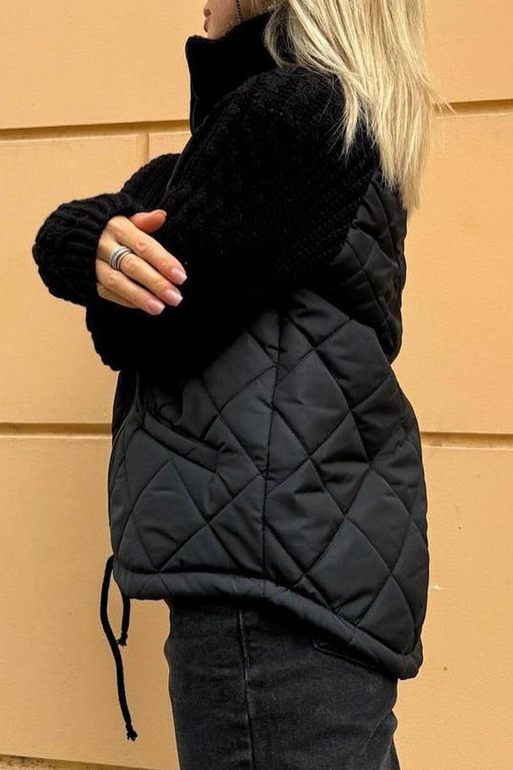 Caroline- Veste Matelassée Bicolore | Beige | Douce et Texturée
